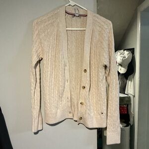 Tommy Hilfiger Beige Cable Knit Cardigan